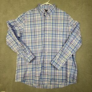 LAUREN Ralph Lauren Men's Tall Fit Stretch Plaid Button Down Shirt Size 18 36/37